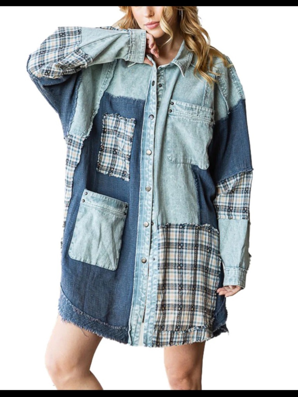 Oli & Hali Light Wash Denim Button-Up Shirt